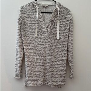 LOFT Textured Gray Hoodie